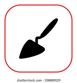 Vector icon of construction trowel with handle