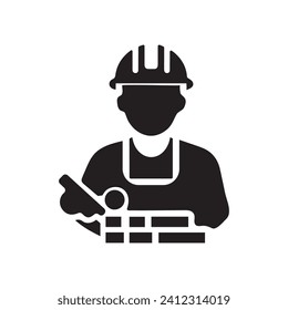 Vector icon for a construction worker