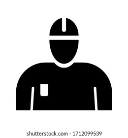 Vector icon of a construction worker with a white background. eps 10