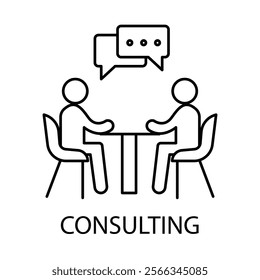 Vector icon for consulting. A professional advisor illustration symbolizing guidance, expertise, and solutions.