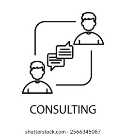 Vector icon for consulting. A professional advisor illustration symbolizing guidance, expertise, and solutions.