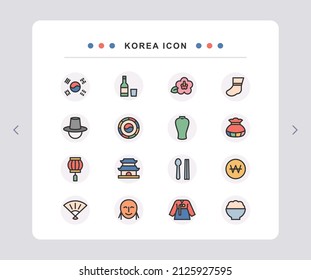 Vector icon containing traditional Korean elements.