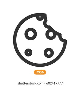 Vector icon of Cookie in flat outline style