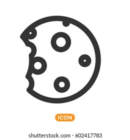 Vector icon of Cookie in flat outline style