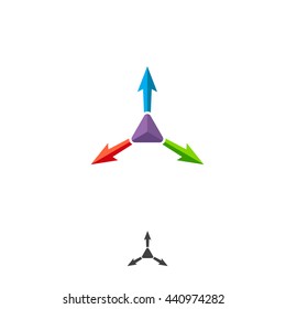 Vector icon coordinate system. Direction of axes.