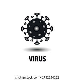 Vector Icon. Coronavirus Bacteria Cell Icon, Covid-19 Novel Coronavirus Bacteria. No Infection and Stop Coronavirus Concepts. Isolated Vector Icon
