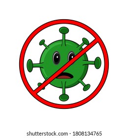 Icono del vector coronavirus desactivado. Perfecto para sitio web, banner, icono, etc.