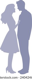 Vector icon couple silhouette. Man and woman in love. Happy valentine's day illustration.