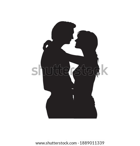 vector icon couple silhouette on a white background