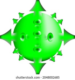 vector icon covid 19 green color with a little white color attached