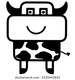 Vector icon of a cow. Symbol of a cow