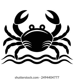 Vector icon of a crab swimming in the ocean