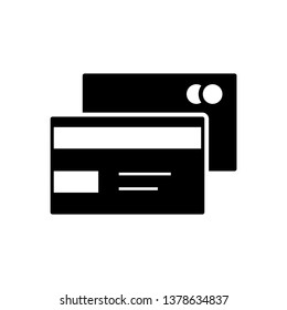 Vector icon of cradit or debit cards. Atm, payment 