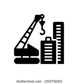 Vector icon for crane building