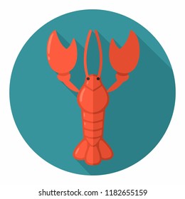 Vector icon of a crayfish. Illustration of arthropod, cancer in a flat style.