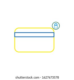 vector icon, credit card with padlock