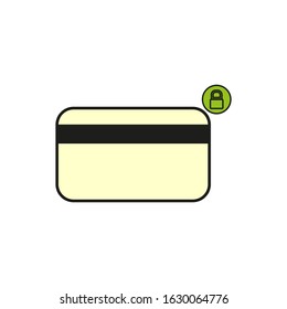 vector icon, credit card with padlock