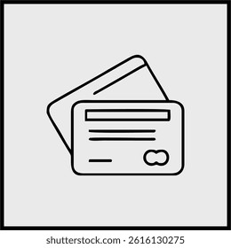Vector icon of a credit card representing payment or finance.