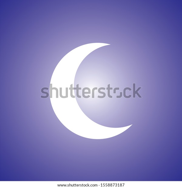 Vector icon of a\
crescent moon on eps 10