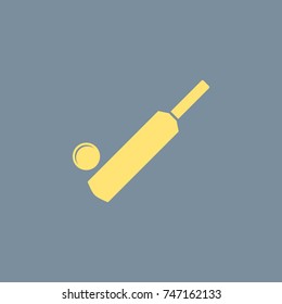 Vector icon of Cricket Bat & Ball. Eps-10.
