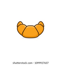 Vector Icon of Croissant With Shadows and Highlights
