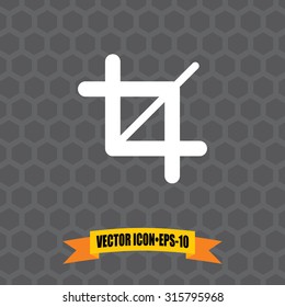 Vector Icon of Crop on Dark Gray Background. Eps.10.