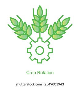 Icono de Vector para Recortar Rotation con diseño de flecha circular. Destaca el enriquecimiento del suelo y las prácticas agrícolas sostenibles a través de símbolos dinámicos de rotación de cultivos.