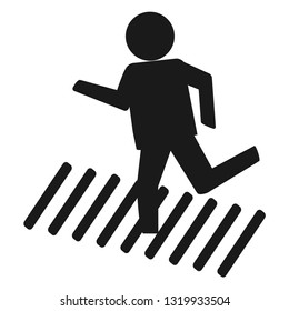 Vector icon crosswalk. Man running on transitions isolations on a white background