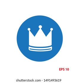 vector icon crown with a blue circle