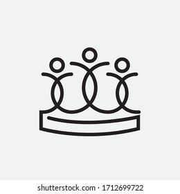 Vector Icon of Crown King Outline