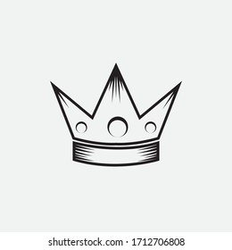 Vector Icon of Crown King Outline