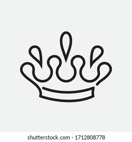 Vector Icon of Crown King Outline