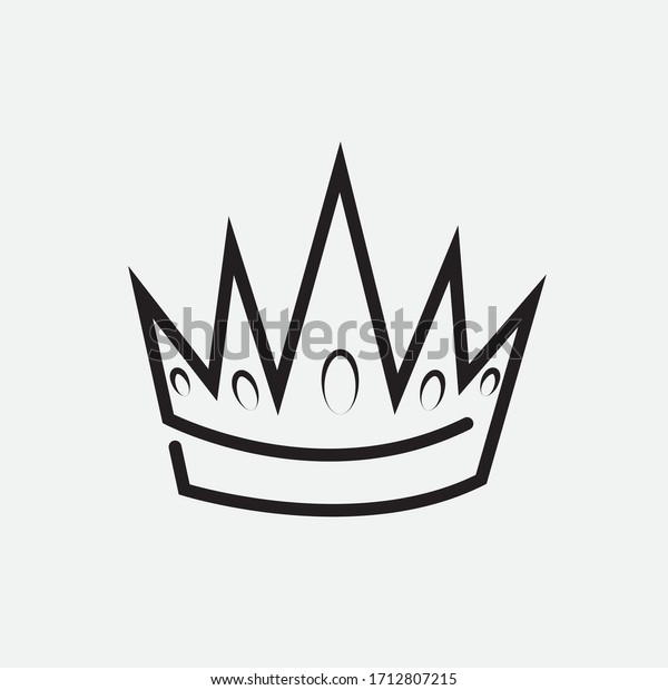 Vector Icon Crown King Outline Stock Vector (Royalty Free) 1712807215 ...