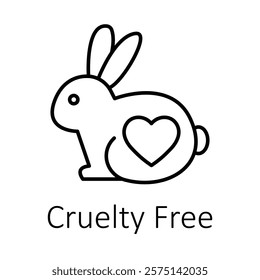 Vector icon for Cruelty Free. A design symbolizing animal-friendly, ethical, and compassionate product testing standards.