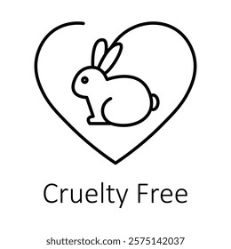 Vector icon for Cruelty Free. A design symbolizing animal-friendly, ethical, and compassionate product testing standards.