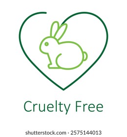 Vector icon for Cruelty Free. A design symbolizing animal-friendly, ethical, and compassionate product testing standards.