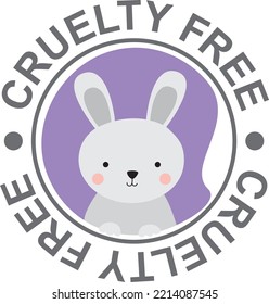 Vector icon cruelty free. Logo with rabbit for a label