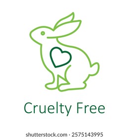  Vector icon for Cruelty Free. A soft illustration of a bunny, representing ethical practices and animal welfare in product development.