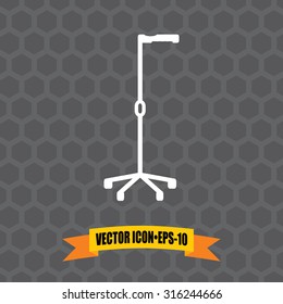 Vector Icon of Crutches on Dark Gray Background. Eps.10.