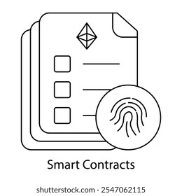 Icono de Vector para contratos de criptomonedas. Destaca las transacciones seguras con contratos digitales.