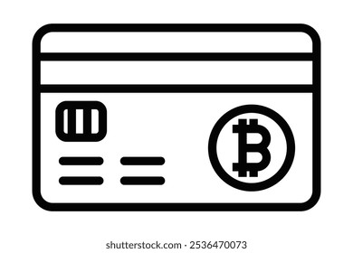 Icono de Vector de una tarjeta de pago de criptomoneda, perfecta para finanzas, divisas digitales y diseños de pagos en línea. Trazo editable.