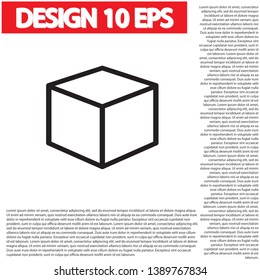 Vector icon cube 10 EPS . Lorem Ipsum Illustration design