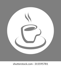 Vector icon of cup of coffee. Flat design style.