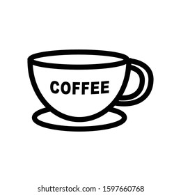 vector icon of cup with coffee writing