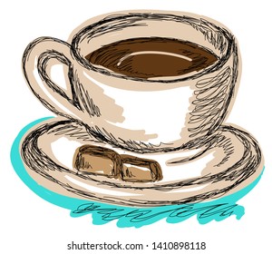 Vector icon a cup of delicious coffee