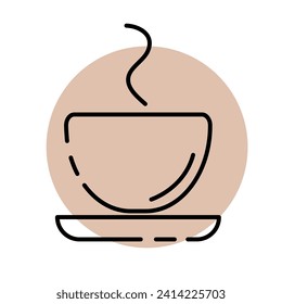 Vektorsymbol einer Tasse mit heißem Getränk