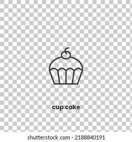 Vector Icon of cupcake . Vector illustration in dark color and transparent background (png)