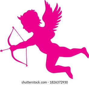 Vector icon of Cupid with a bow