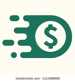 Vector icon currency sign US dollar. American dollar sign logo in flat minimalism style.