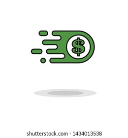 Vector icon currency sign US dollar. American dollar sign logo in flat minimalism style.